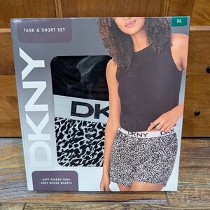 NWT DKNY Tank & Short Set, Black And White XL, L, M